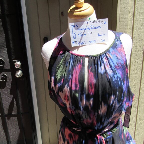#363  NEW WOMEN'S CHIFFON STYLE SUMMER DRESS BY TAHARI  (SIZE 16) - Picture 3 of 5
